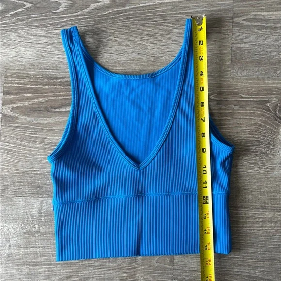Lululemon Power Pivot Tank Ribbed Crop Top Reversible Poolside Blue - Picture 6 of 6